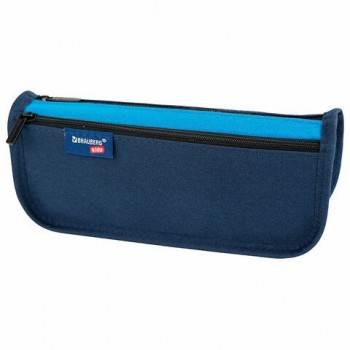 Пенал мягкий BRAUBERG KIDS, 2 отделения, полиэстер, Dark blue, 22x10x6 см, 273551