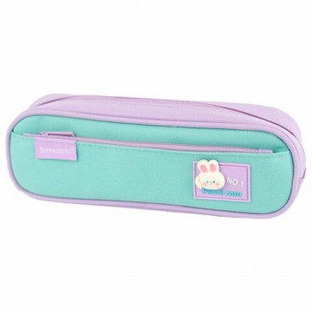 Пенал-футляр BRAUBERG, 2 отделения, 3D элемент, полиэстер, Cute bunny, 23х8х5 см, 273571