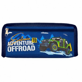 Пенал ЮНЛАНДИЯ ЮНИОР, 2 отделения, полиэстер, Offroad, 21х8х6 см, 273813
