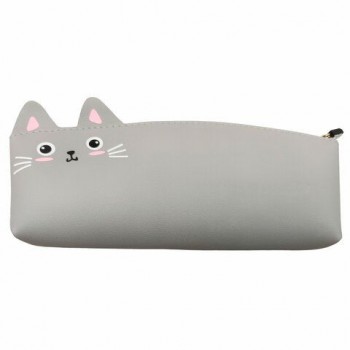 Пенал ЮНЛАНДИЯ ЮНИОР, 1 отделение, искусственная кожа, Gray kitty, 20х9х7 см, 273819