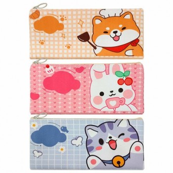 Пенал-конверт ПИФАГОР, 1 отделение, ПВХ, ассорти Pets, 22x10 см, 273824