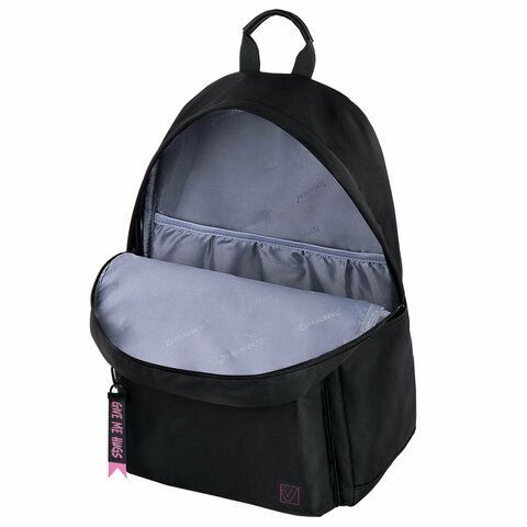 Рюкзак BRAUBERG FASHION CITY универсальный, карман-антивор, Kawaii Hamsters, черный, 44х31х16см, 273840