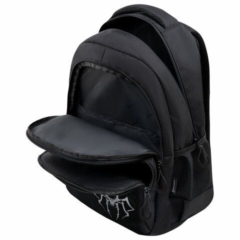 Рюкзак BRAUBERG CONCEPT универсальный, 2 отделения, светоотр. принт, Gray Spider, 45х30х18см, 273847