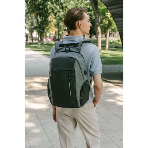 Рюкзак HEIKKI OUTLOOK (ХЕЙКИ) универсальный, отделение для ноутбука, серый, 44x31x17 см, 273890