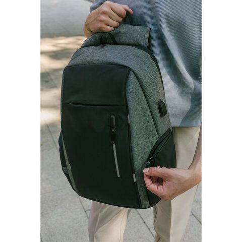 Рюкзак HEIKKI OUTLOOK (ХЕЙКИ) универсальный, отделение для ноутбука, серый, 44x31x17 см, 273890