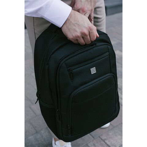 Рюкзак HEIKKI SECURE (ХЕЙКИ) универсальный, 2 отделения, отделение для ноутбука, черный, 46x31x19 см, 273894