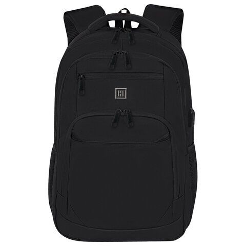 Рюкзак HEIKKI SECURE (ХЕЙКИ) универсальный, 2 отделения, отделение для ноутбука, черный, 46x31x19 см, 273894