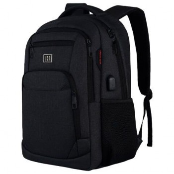 Рюкзак HEIKKI SECURE (ХЕЙКИ) универсальный, 2 отделения, отделение для ноутбука, черный, 46x31x19 см, 273894