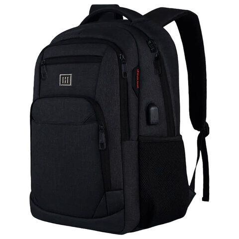 Рюкзак HEIKKI SECURE (ХЕЙКИ) универсальный, 2 отделения, отделение для ноутбука, черный, 46x31x19 см, 273894