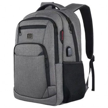 Рюкзак HEIKKI SECURE (ХЕЙКИ) универсальный, 2 отделения, отделение для ноутбука, серый, 46x31x19 см, 273895