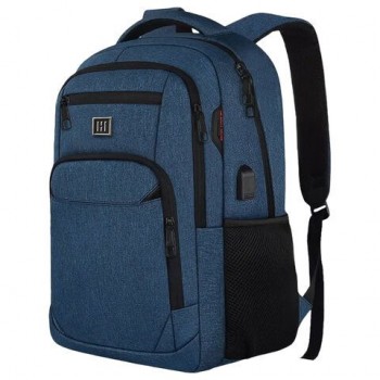Рюкзак HEIKKI SECURE (ХЕЙКИ) универсальный, 2 отделения, отделение для ноутбука, синий, 46x31x19 см, 273896