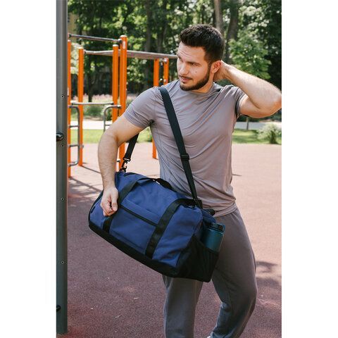 Сумка спортивная HEIKKI MOVE PLUS (ХЕЙКИ) отделение для обуви, синяя, 28х50х23 см, 273897