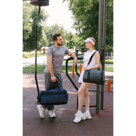 Сумка спортивная HEIKKI MOVE PLUS (ХЕЙКИ) отделение для обуви, синяя, 28х50х23 см, 273897