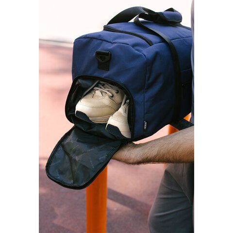 Сумка спортивная HEIKKI MOVE PLUS (ХЕЙКИ) отделение для обуви, синяя, 28х50х23 см, 273897