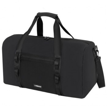 Сумка спортивная HEIKKI WORKOUT (ХЕЙКИ), карман на молнии, черная, 28x51x25 см, 273916