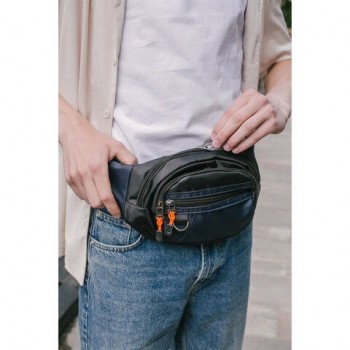 РЕЗЕРВ Сумка на пояс PROMPT, два отделения, задний карман, синяя, 37х14х4,5 см, WBZ, 273927