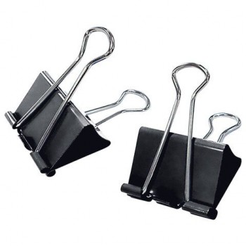 Зажимы для бумаг ПОВЫШЕННОЙ ВМЕСТИМОСТИ STAFF ECO, КОМПЛЕКТ 12шт, 60 мм, на 280 л., черные, картонная коробка, 274042