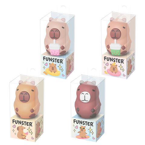 Точилка фигурная FUNSTER 24 шт. (ФАНСТЕР) "Капибара", 1 отверстие, ассорти, 274059