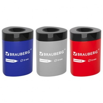 Точилка BRAUBERG 24 шт. STAR-010, с контейнером, цвет ассорти, код 1С, 274074