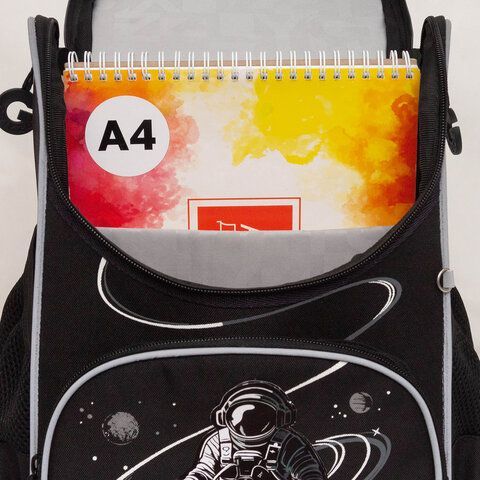 Ранец GRIZZLY анатомическая спинка, с мешком для обуви, для мальчиков, &quot;SPACEMAN RACE&quot;, 33х25х13 см, RAm-585-4/1