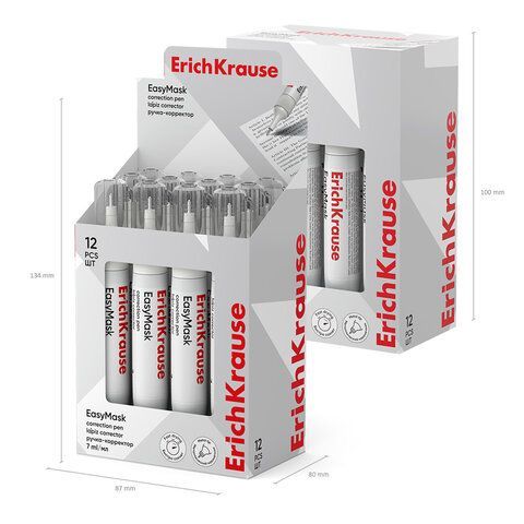 Ручка-корректор ERICH KRAUSE 4 шт. EasyMask, 7мл, металлический наконечник, 55989