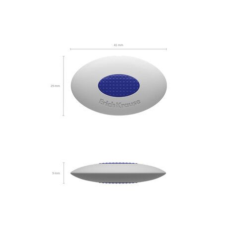 Ластик ERICH KRAUSE SmartWay Mini Oval, 41*29*9мм, белый, овальный, пластиковый держа, 45533