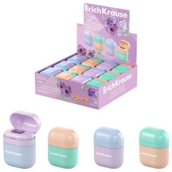 Точилка ERICH KRAUSE 24 шт. Case Pastel Bloom с контейнером, пластиковая, корпус ассорти, 60, 60039