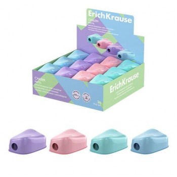 Точилка ERICH KRAUSE 24 шт. Charm Pastel, с контейнером, пластиковая, корпус ассорти, 60031