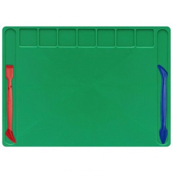 Доска для лепки А4, 280х200 мм, BRAUBERG KIDS 15 шт., зеленая, 7 отделений для пластилина, 2 стека, 274258