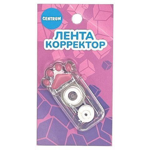 Корректирующая лента "Лапки", 5мм х 6 м, ассорти, блистер, 73166