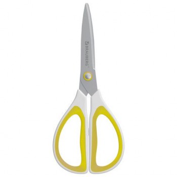 Ножницы BRAUBERG "STYLE", 205 мм, прорезиненные симметричные ручки, ассорти, 274315
