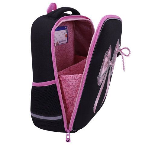 Ранец BRAUBERG LIGHT, 1 отделение, с брелком, "Chic bow", 36х26х13 см, 274386