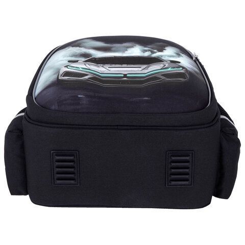 Ранец BRAUBERG STABLE, 2 отделения, с брелком, "Smoky car", LED-ЛАМПОЧКИ, 36х28х16 см, 274389