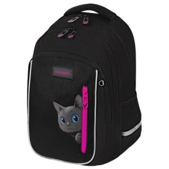 Рюкзак BRAUBERG INTENT, 2 отделения, 4 кармана, "Peering cat", 39х27х14 см, 274396