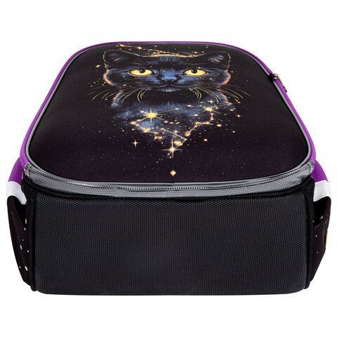 Ранец BRAUBERG ORIGINAL, 2 отделения, с брелком, "Galactic cat", 38х29х16 см, 274403