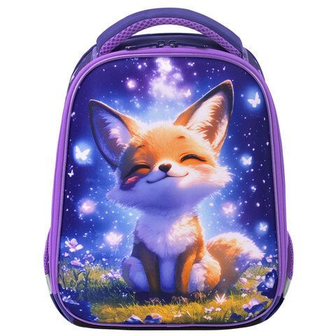 Ранец BRAUBERG KIDS START, 1 отделение, 2 кармана, "Chilling fox", 35х26х13 см, 274407