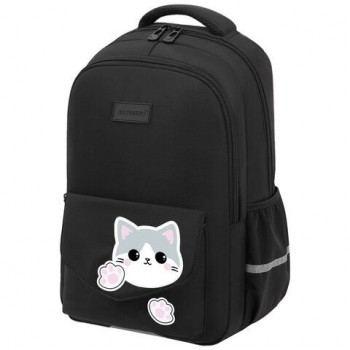 Рюкзак BRAUBERG STYLE, 2 отделения, 4 кармана, "Hey all", черный, 40х26х15 см, 274410