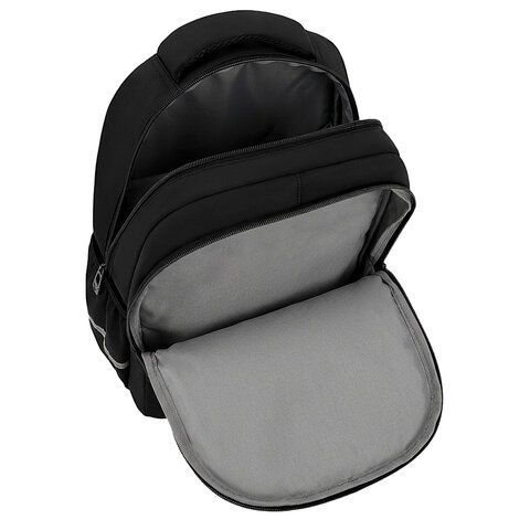 Рюкзак BRAUBERG STYLE, 2 отделения, 4 кармана, "Hey all", черный, 40х26х15 см, 274410