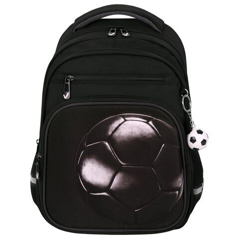 Рюкзак BRAUBERG PROFI, 2 отделения, с брелком, "Leather ball", 3D-панель, 36х27х19 см, 274416