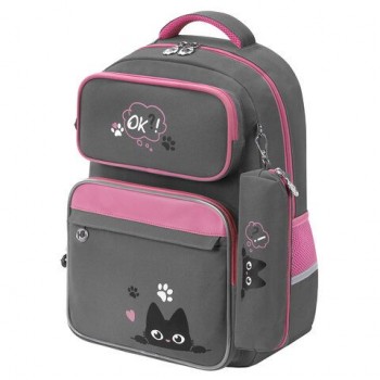Рюкзак ЮНЛАНДИЯ COMPLETE с пеналом в комплекте, эрго-спинка, "Wonder cat", 42х29х14 см, 274431