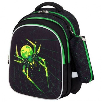 Рюкзак SNOOBAG (СНУБЭГ) MIND с пеналом в комплекте, 2 отделения, "Neon spider", 40х28х18 см, 274444