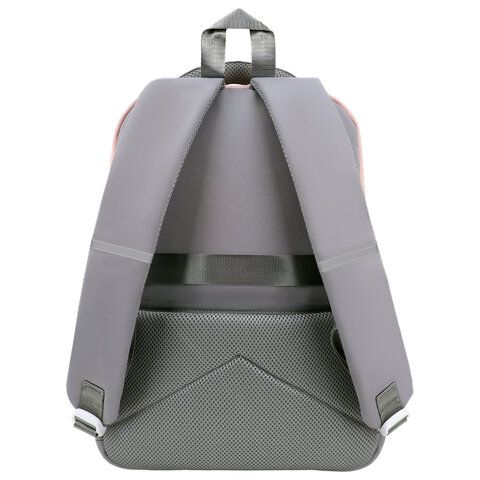 Рюкзак SNOOBAG (СНУБЭГ) PROACTIVE с кошельком, 2 отделения, Smile, серо-розовый, 40х29х17 см, 274445