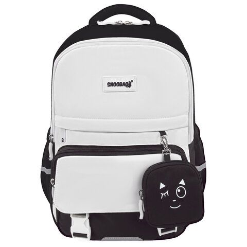 Рюкзак SNOOBAG (СНУБЭГ) PROACTIVE с кошельком, 2 отделения, Wink, черно-бежевый, 40х29х17 см, 274447