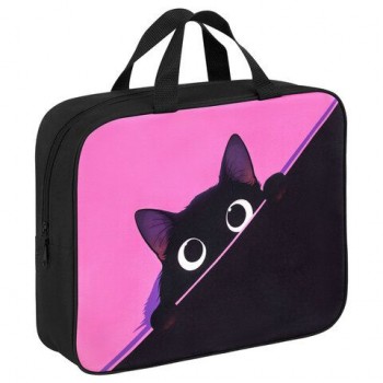Папка на молнии с ручками BRAUBERG А4, 1 отделение, полиэстер, 80 мм, "Hiding cat", 274506