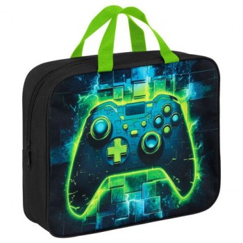 Папка на молнии с ручками BRAUBERG А4, 1 отделение, полиэстер, 80 мм, "Neon gamepad", 274510
