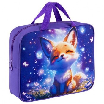 Папка на молнии с ручками BRAUBERG KIDS А4, 1 отделение, полиэстер, 80 мм, "Chilling fox", 274512