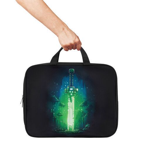 Папка на молнии с ручками BRAUBERG KIDS А4, 1 отделение, полиэстер, 80 мм, "Neon sword", 274514