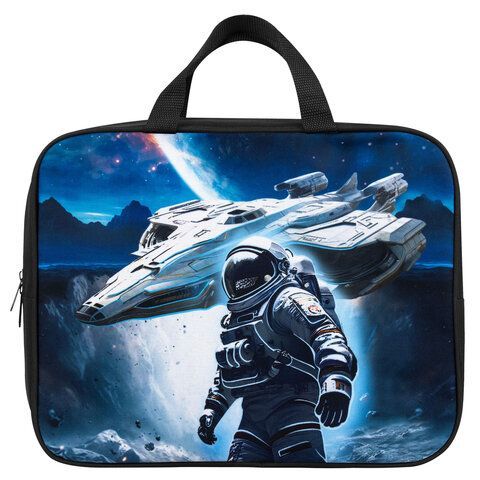 Папка на молнии с ручками BRAUBERG KIDS А4, 1 отделение, полиэстер, 80 мм, "Space conqueror", 274515
