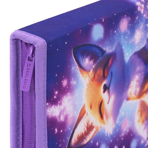 Пенал BRAUBERG KIDS, 1 отделение, 2 откидные планки, 21х14 см, "Chilling fox", 274544