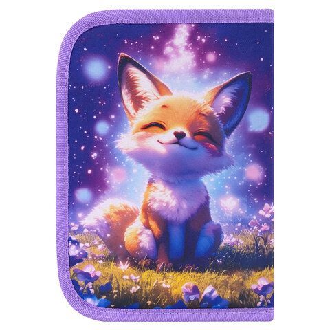 Пенал BRAUBERG KIDS, 1 отделение, 2 откидные планки, 21х14 см, "Chilling fox", 274544
